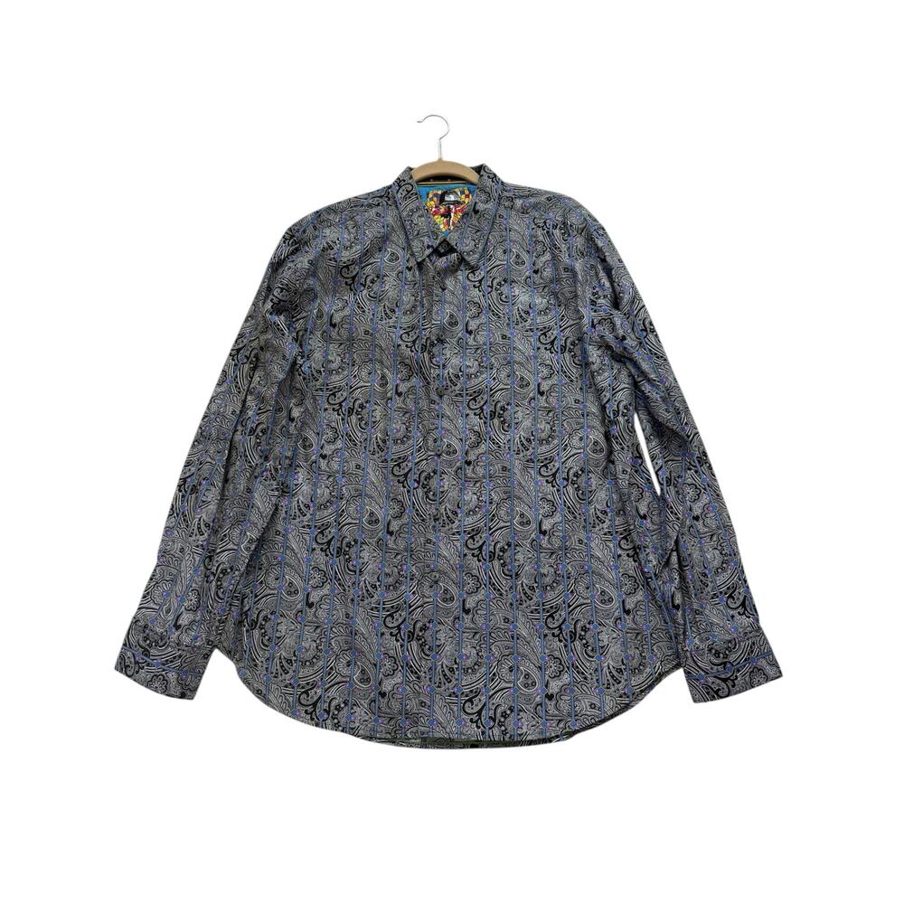 Robert Graham Colorful Manticore Button Up Dress Shirt Size 2XL